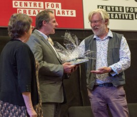 James Knox Whittet receiving a gift as retiring President James Knox Whittet receiving a gift as retiring President