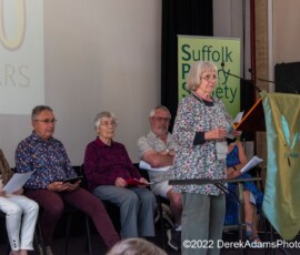 Elizabeth Bracken introducing Waveney Poets