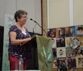 Florence Cox, Chair of SPS, winding up the festival Florence Cox, Chair of SPS, winding up the festival