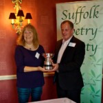 The President James Knox-Whittet awarding the Rose Bowl to Caroline Gilfillan