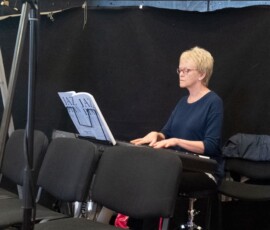 Jill Garrett played piano throughout the day Jill Garrett played piano throughout the day