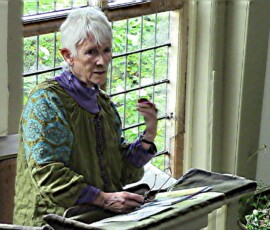 Pauline Stainer introducing her reading