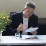 Luke Wright adjudicating Richard Whiting's poem Luke Wright adjudicating Richard Whiting's poem